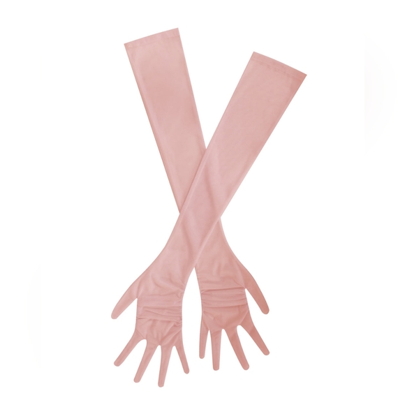 🩷 Qira Blush Mesh Opera-length Gloves 🩷 - Picture 5 of 13